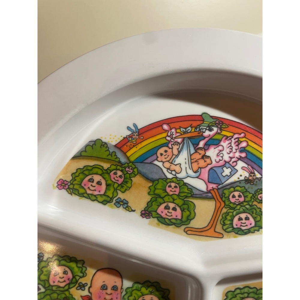 Vintage 1983 Cabbage Patch Kids Divided Melamine Plate Toddler - Picture 9 of 9